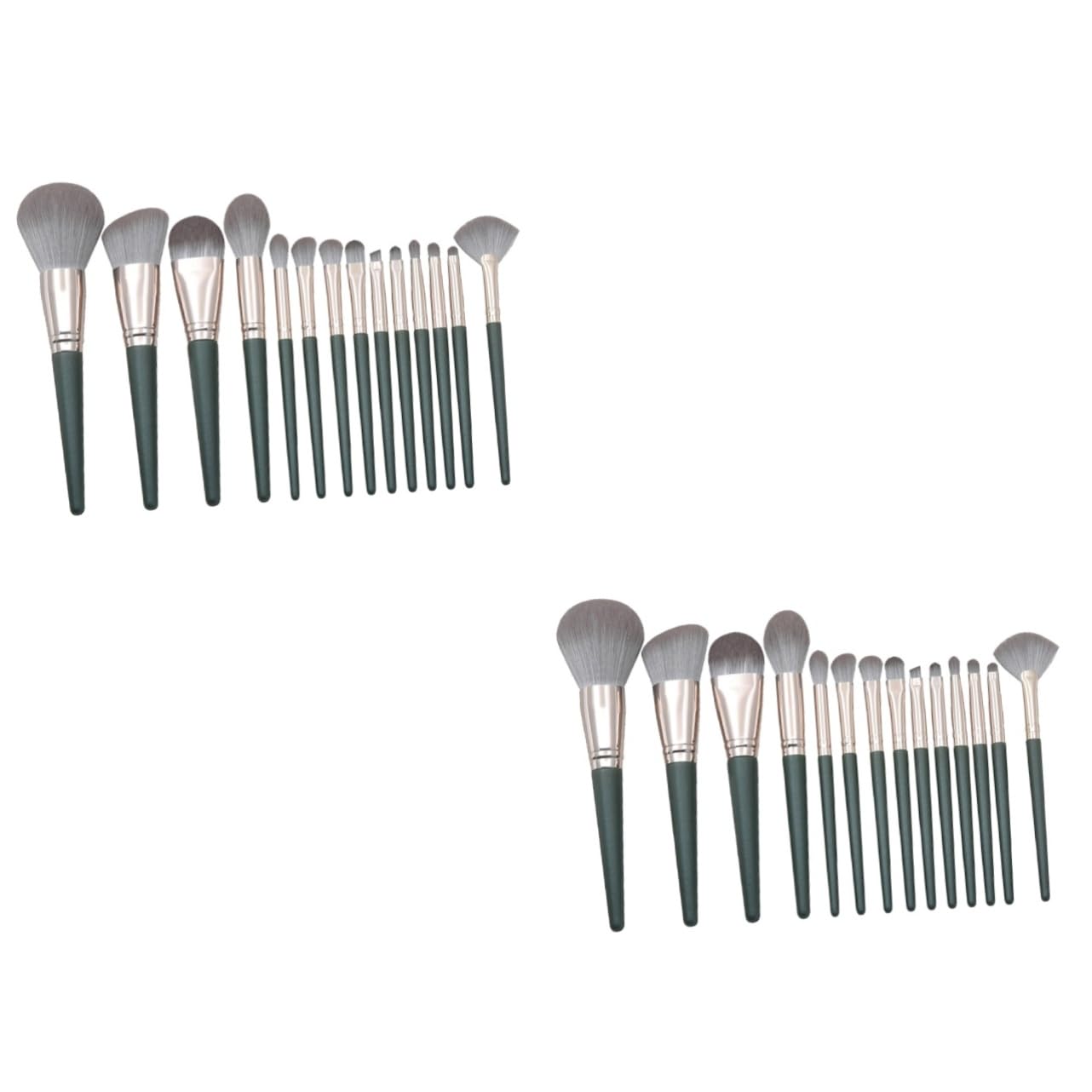 Healeved Set Di 28 Pennelli Per Il Trucco Con Manico in Legno Set Di Pennelli Per Il Trucco Strumenti Di Bellezza Verde Nerastro Per La Pelle