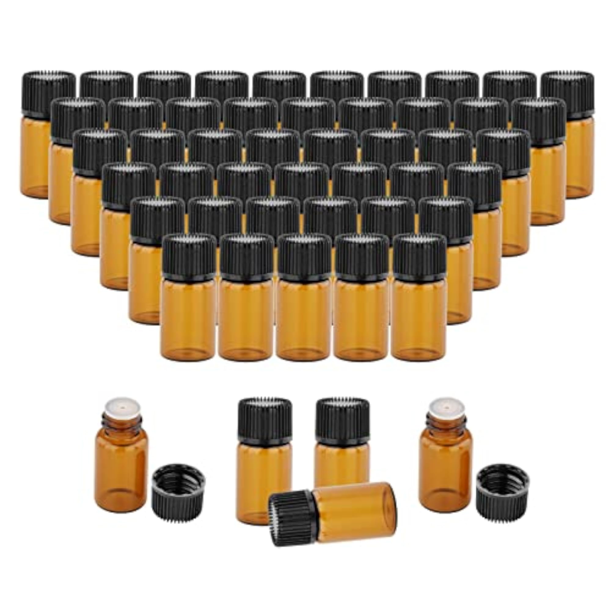 Amber Mini Glass Bottle for Aromatherapy, 50X