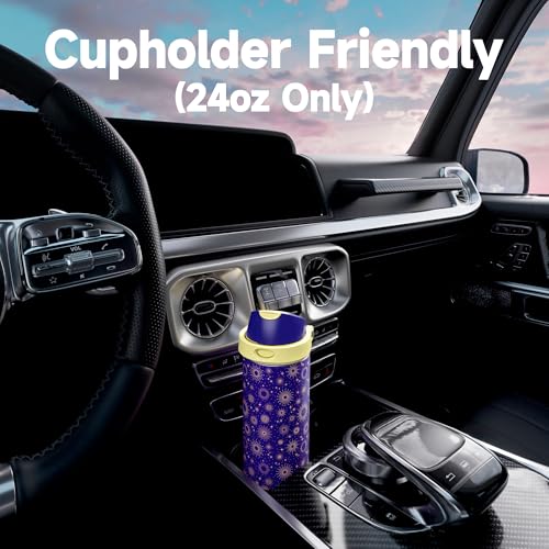 Image of 24 oz Insulated Water Bottle for Men: Meoky Stainless Steel Water Bottle with 2-in-1 Straw and Spout Lid - Leak Proof, Cold for 24 Hours, Fits in Car Cup Holder, BPA-Free for Sports Travel, Destiny