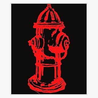 Magnet Sketched fire Hydrant in a fire red Design Magnetic Vinyl Decal Reusable 5"