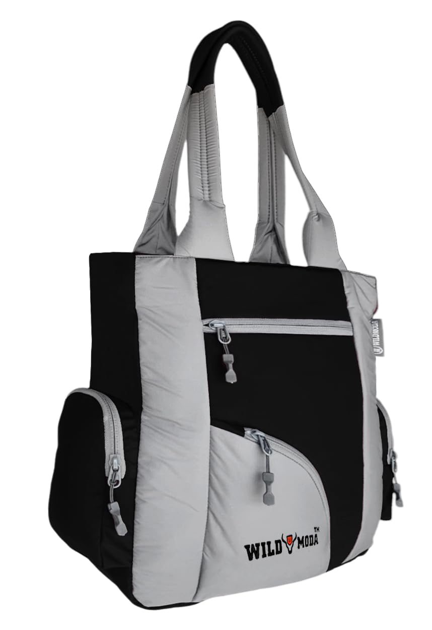 Kat Women Shoulder and Tote Bag (Black & Grey)-image-40