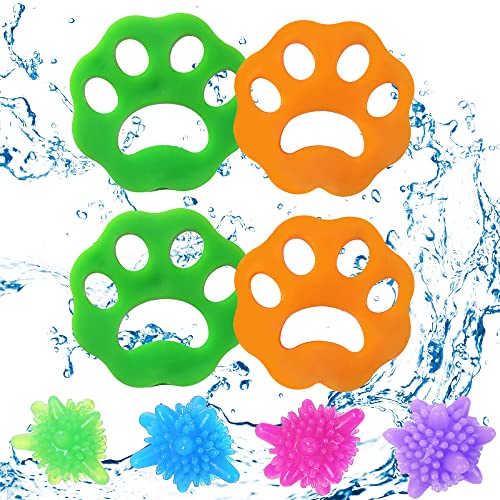 Teanyotink 8 Stück Tierhaarentferner Waschmaschine, Wiederverwendbarer Waschmaschinen-fusselentferner Für Tierhaare Wäsche Cover