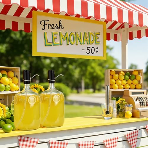 Image of Maxdot 4 Pieces Lemonade Stand Supplies, 5 Gallon Electric Water Dispenser with Straw Brush, Straw Puncher for Plastic Lids, Lemonade Cups, Stainless Steel Muddler for Fresh Squeezed Drinks