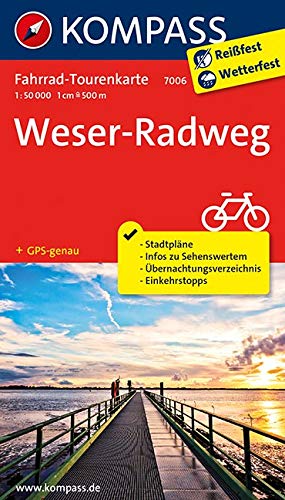 Télécharger Kompass FTK7006 Weserradweg: Fietsroutekaart 1:50 000 Francais PDF