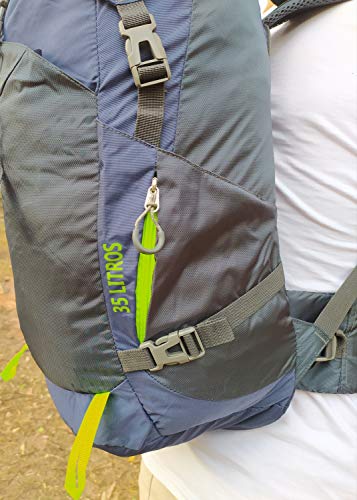 MOCHILA RESISTENTE 35L IMPERMEÁVEL CAMPING TRILHA VIAGEM PESCA MOTOBOY Cor:Azul