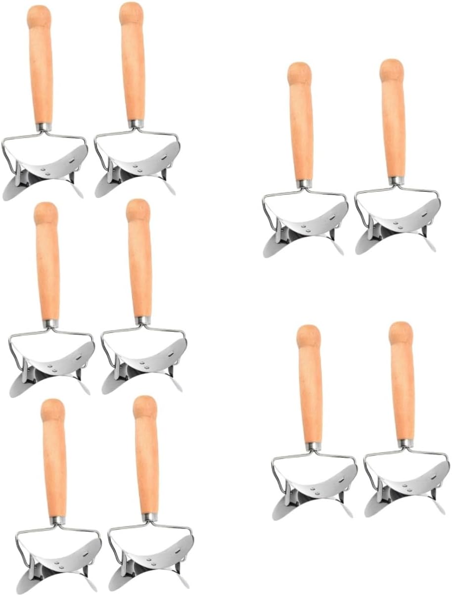 10pcs Dumpling Skin Cutters Dumpling Skin Molds Stainless Steel Cutter Wooden Handle Versatile Kitchen Gadget