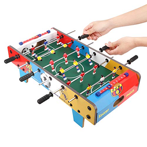 RiToEasysports Mesa de Fútbol de Madera para Niños, Minijuego Interior para Ejercicio Entre Padres e Hijos, Juguete Educativo Portátil, 50x25x16cm