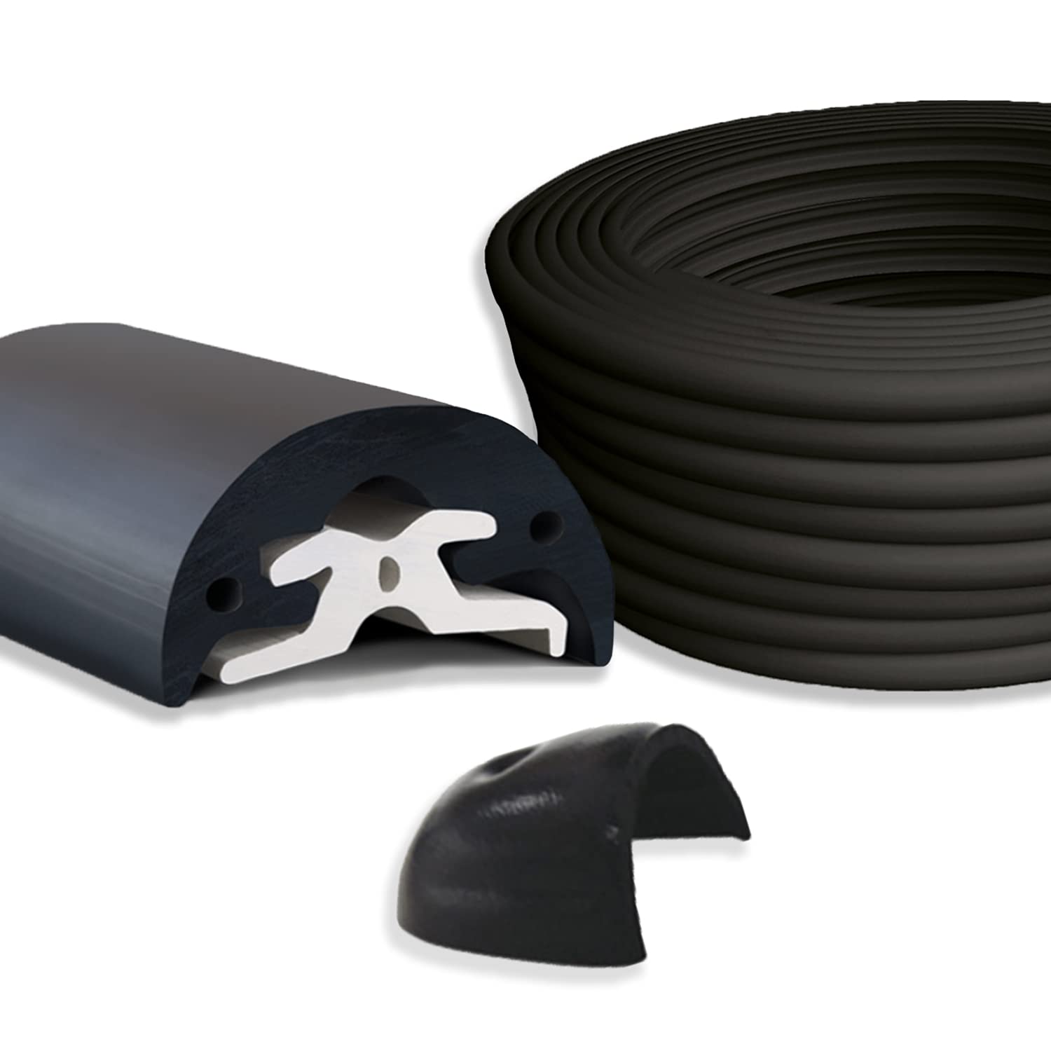 Buy Tessilmare 'Radial' Boat Rub Rail Kit 11/8” x 46’ Black Rub Rail