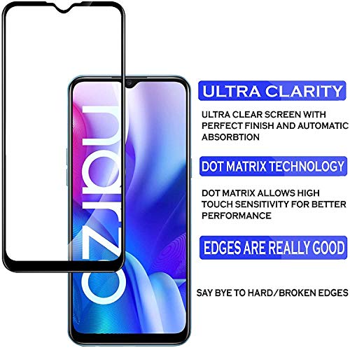 Image of Screen Protector for Realme Narzo 30A (Black) Tempered Glass Edge-to-Edge 6D Screen Guard With Installation Kit
