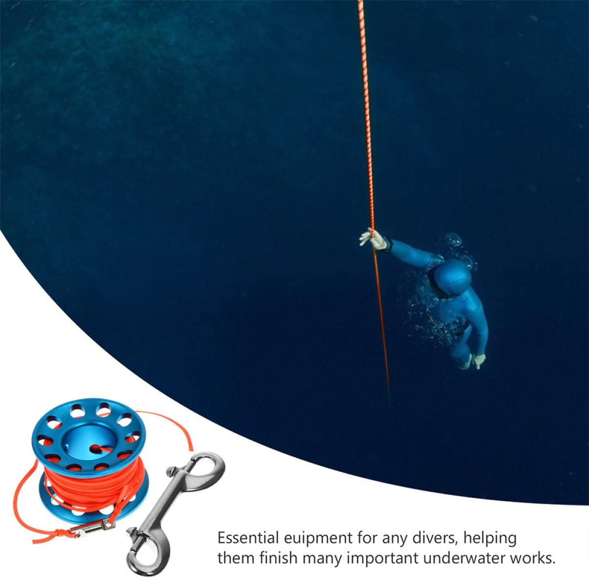 1set Diving Spool Reel Snap Clip for Snorkeling and Scuba Diving Floating Line Accessory Essential for Underwater Work and Safety