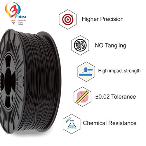 Image of 3idea Premium PLA 3D Filament 1.75mm (Black 500gm)