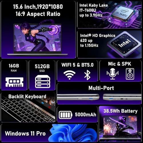 Image of Gaming Laptop 2026,Office & Windows 11 Pro Laptops with 16GB RAM 512GB SSD