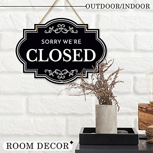 Open Closed Signs for Business, 11x8 Dibond DS Come In or Closed Sign with Rope, Waterproof, No Fade, Indoor/Outdoor Sign - Thumbnail 3