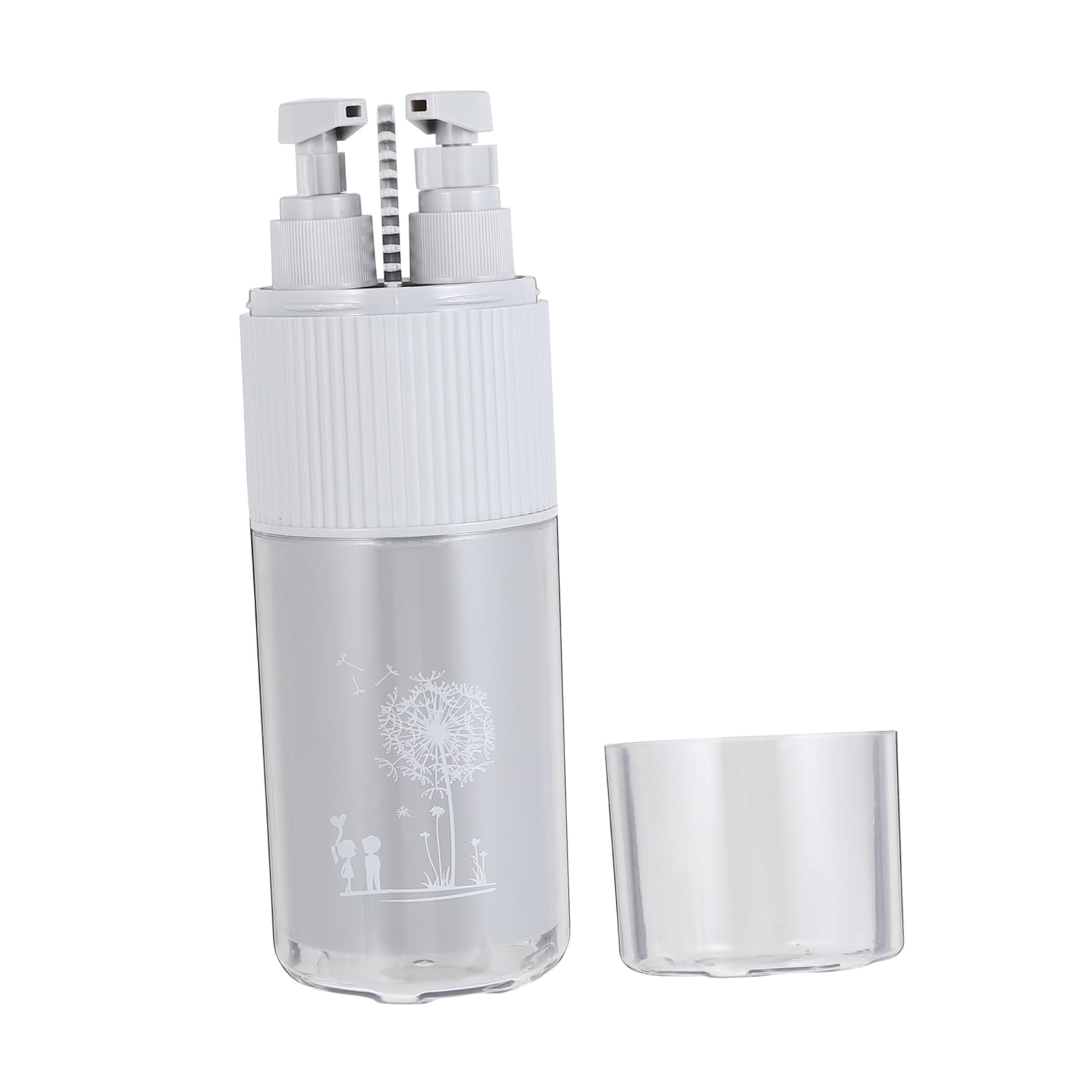 TOVINANNA 5pcs Travel Toothbrush Holder with Rinsing Cups Lotion Pumps Chic Toothbrush Case Toothpaste and Hairbrush Storage Portable Travel Essentials Elegant Grey