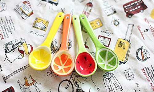 Fablcrew Creatieve keramische lepel Cartoon Watermeloen lepel Thee Lepels Dessert Lepels Kind Servies - Image 5