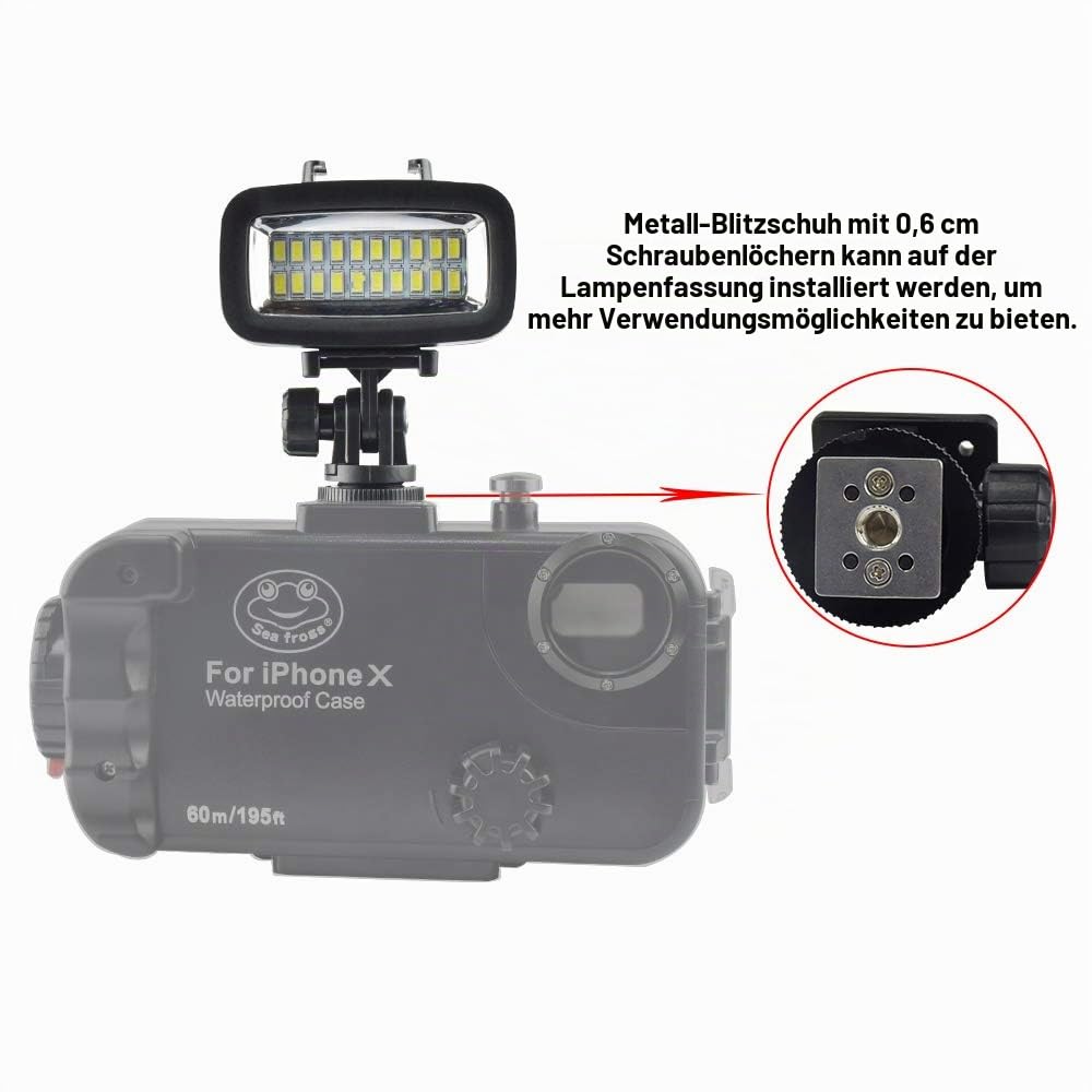 Sea frogs SL-100 700LM Diving Video Fill-in Light LED Lighting Lamp Waterproof 40M 1900mAh Built-in Rechargeable Battery with Diffuser for GoPro SJCAM Xiaomi Yi Sports Action Camera