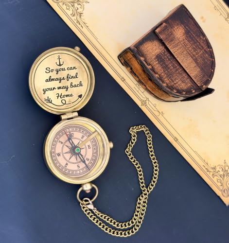 Brújula de Latón Grabada con Mensaje Sentimental miniatura 3