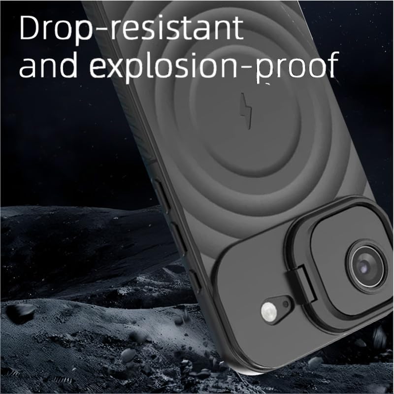 Image of LuxuryKase Shockproof Case for iPhone Air | Ripple Pattern | Camera Protection | Inner Velvet Fabric Lining | Protective Cover with Enhanced Grip & Wireless Charging Support - Black
