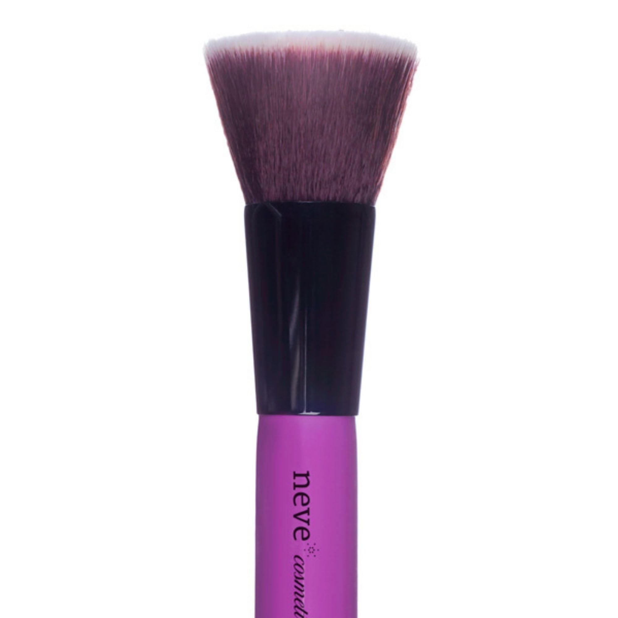 Neve Cosmetics Lila Flach Flacher Kompakter Pinsel Für Flüssige Grundierung Oder Puder | "Purple Flat"