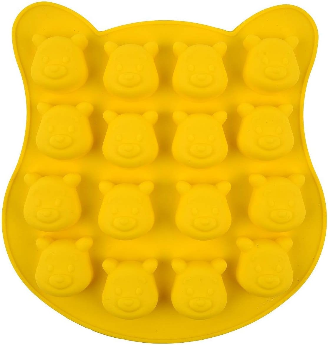 1 Pack 16 Holes Pooh Bear Silicone Cake Ice Cube Chocolate Mold DIY Handcraft Soap Making Cake Cupcake Chocolate Sugar Craft Fondant Jelly Bakeware Tray Tool Set