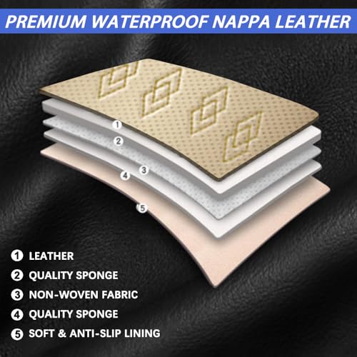 Image of Car Seat Covers for Toyota Camry 2012-2025 2026,Waterproof Leather Seat Covers 5-Seats Standard,Car Interior Accessories with Airbag,Car Seat Protectors for Camry(Beige)