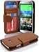 Produktbild Cadorabo Hülle für HTC ONE M8 Mini (2.Gen.) in Cognac BRAUN  Handyhülle mit Magnetverschluss und 3 Kartenfächern  Case Cover Schutzhülle Etui Tasche Book Klapp Style