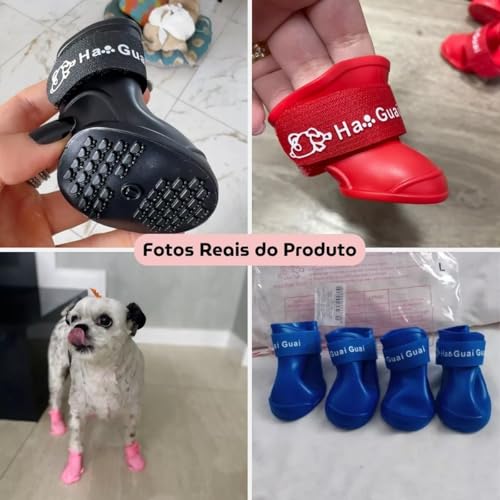 Sapato Botinha De Silicone Para Cachorro Antiderrapante Protetor De Patas (Femea, P)