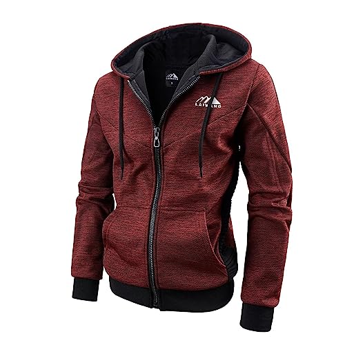 OHSNMAKSL Hoodies for Men sherpa Warm Fleece Hoodie Jacket Sweatshirt Full Zip Sport Workout Coats 21-M-WY-04#Red-M