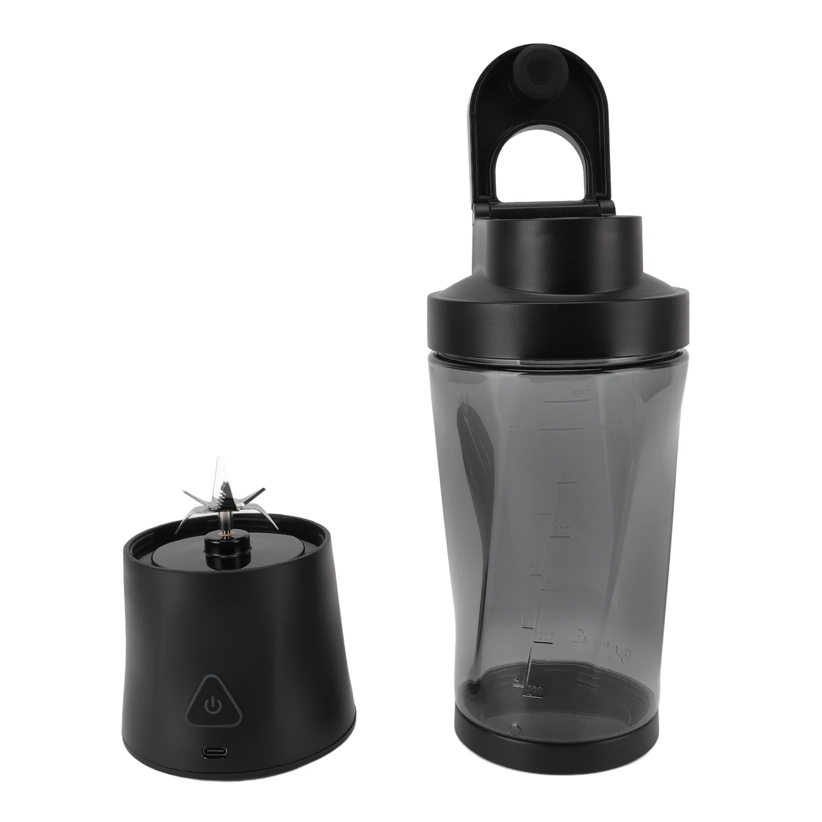 Luqeeg 700ml Personal Blender, 20000RPM Electric Blender with Magnetic Security Switch, Portable Juicer with 6 Blades & Lid for Shakes Smoothies, 6000mAh USB Rechargeable