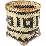 Kichvoe Bambusgeflecht Papierkorb Klein Multifunktionaler Haushalts Aufbewahrungskorb Kreativer Mülleimer für Wohnzimmer Verschleißfest und Kompakt Zufälliger Stil