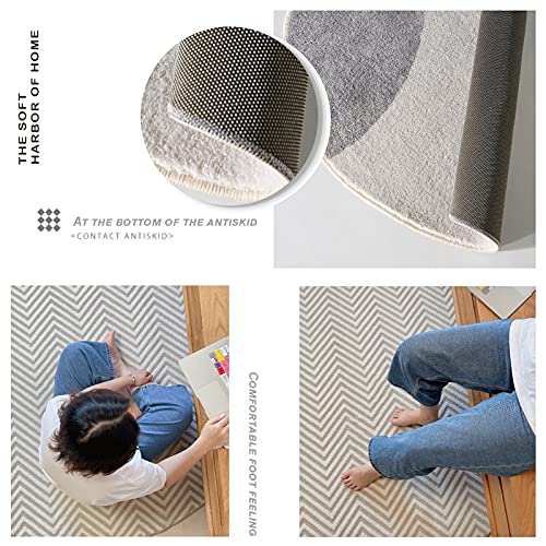Tapis rond gris géométrique de 120 à 200 cm de diamètre Wisdom
