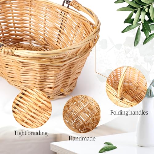 image for Barydat 6 Pcs Small Wicker Picnic Basket with Handle Flower Girl Baske