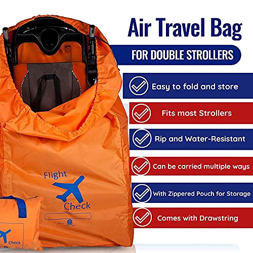 Alnoor USA Gate Check Bag for Single & Double Stroller Travel Bag for Air Plane | Extra Large & Ultra Durable - Includes Padded Shoulder Straps for Comfort & Durability With Pouch – Bonus E-Book - Thumbnail 5