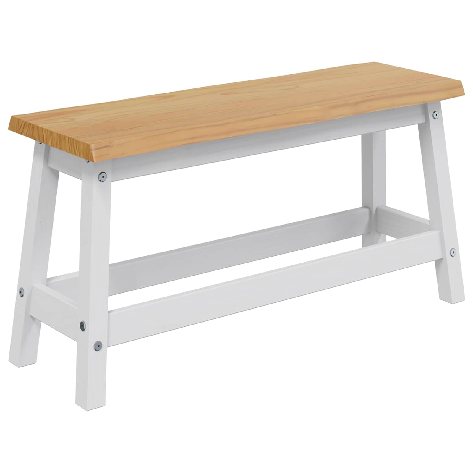 Banco comedor de madera rústico industrial de pino para pasillo de 91cm