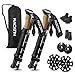 NACATIN Bâtons de Randonnée, 2 PCS Bâtons de Marche Pliable en Alliage d'aluminium avec Système de Serrure,Antichoc,Antiderapant pour Marche Nordique, Alpinisme, Ski, Trekking