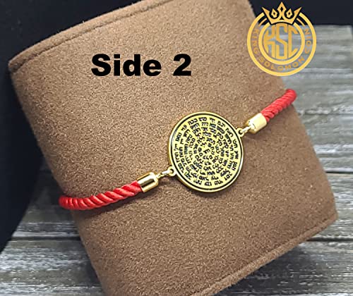 The Metatron's Cube + 72 names of God kabbalah King Solomon seal Coin Bracelet Red3