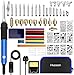 Produktbild Hiveseen 76PCs Brandmalerei Lötkolben Set, 60W Einstellbare Temperatur, 140cm Stromkabel mit Schalter,Brandmalkolben mit 33 Tipps und Schablonen Buchstaben,Pencils,Brennstift Werkzeug für Holz Leder