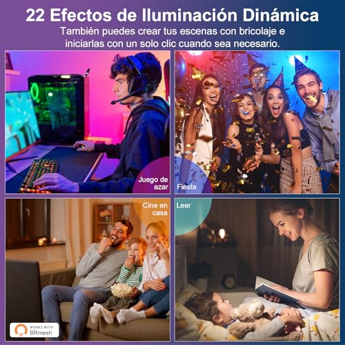 DUSKTEC Downlight LED Techo Empotrable RGB & Blanco Frío a Cálido 2700K-6000K, Foco Empotrable LED Techo Regulable Inteligente, Ojos de Buey LED Multicolor 10W 1000Lm, Compatible Alexa Echo, Pack de 4 - imagen 5