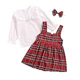Vestido niña bebé para navidad, vestido cuadros rojos para navidad