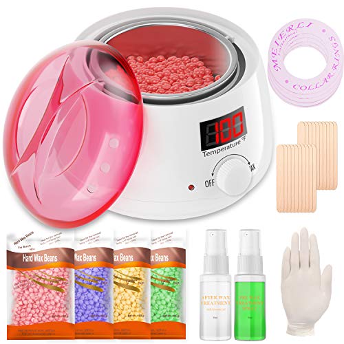 Nopunzel Waxing Kit Wax warmer hair removal kit with all the tools you want (4 packs Hard Wax Beans And 20 Wax Applicator Sticks, Wax Treatment Spray) At home Brazilian waxing kit for Men Women Underarms, Face, Eyebrows, Legs, Even Full Body, Easy to