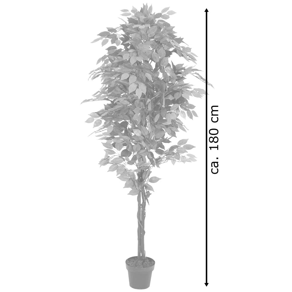 Ficus Plante Artificielle 180cm avec Bois Véritable Decovego