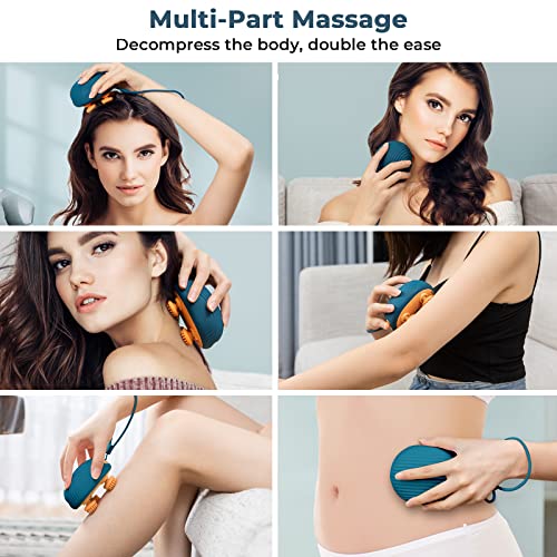 ANLAN Elektrisches Kopfmassagegerät, Kabellose Handmassagegerät mit 4 Ersatz-Massageköpfen, IPX7 Wasserdichtes Tragbar Massagegerät Für Schultern, Nacken, Rücken - Image 5