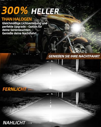 CO LIGHT 1pc 7 Zoll Motorrad LED Scheinwerfer, rund, mit Fern-/Abblendlicht, für Motorräder