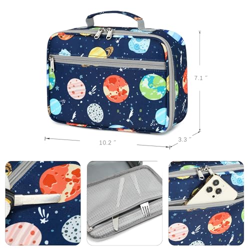 abshoo Solar System Insulated Lunch Bag Kids Boys Reusable Lunch Bag Tote Kit for Kindergarten Elementary School (Space Planets) by abshoo - Used condition - Image 5