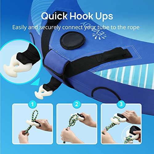 Evajoy 3 Person Towable Tube For Boating, Inflatable Towable Tubes For Boats 1-3 Rider, Water Sports Tube With Dual Front And Back Tow Points, Inflatable Boat With Nylon Tow Rope And Air Pump #TOP5