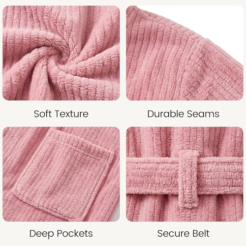 Image of PJGGZ Hooded Bathrobes for Women, Soft Long Towel Robes for Women - Quick Dry yet Warm