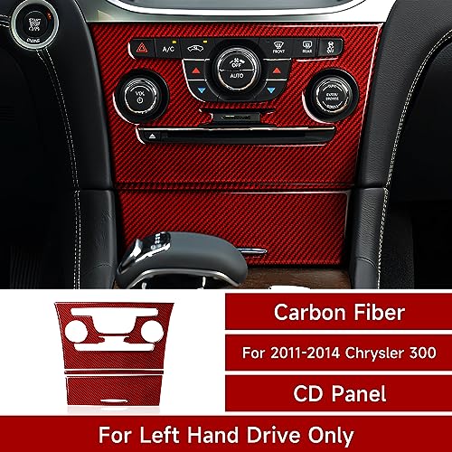 Image of Car Air Conditioning A /C Panel Decals for 2011-2014 Chrysler 300 / 300C / 300S / Limited /Base Accessories Carbon Fiber Interior Stickers