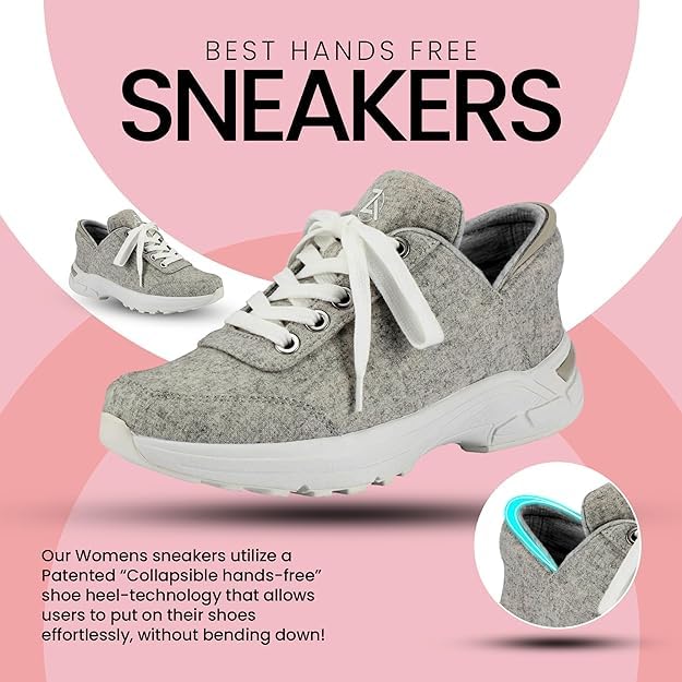 Image of ZEBA Hands Free Slip on Sneakers for Women - Step Up Your Comfort and Style with Perfect Walking Shoes and Fashion Sneakers