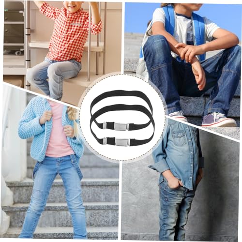 2pcs Boys and Girls Buckle Elastic Waist Belt Girls Adjustable Stretchy Uniform Belt in Black and Blue3