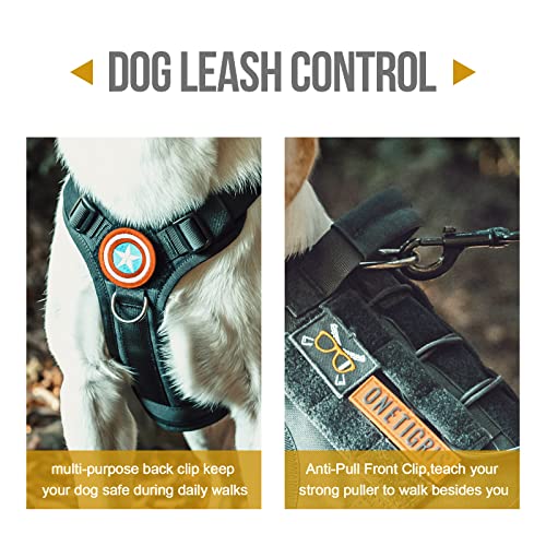 OneTigris Upgraded Fire Watcher 2.0 mit Strapazierfähiger Metallschnalle, Taktische Hundegeschirr mit Griff, No Pull Geschirr Grosse Hunde mit MOLLE-Klettsystem